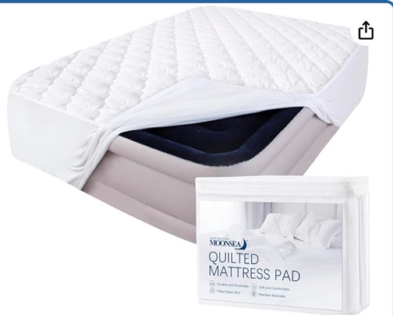 queen mattress pad thick quilted mattress topper, air mattress cover, super soft breathable and noiseless down alternative fiber extra thick mattress pad with deep pocket fits up to 23 inch mattress