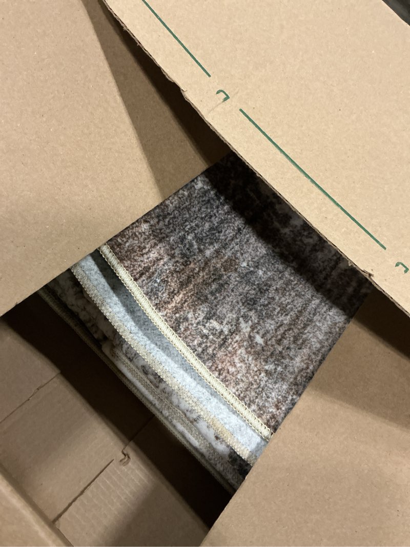 Condition photo showing Good Condition for 3x15 ft long hallway runner rug ‚äì non-slip washable wide kitchen runner | modern abstract floor carpet for indoor entryway bedroom living room (brown beige3x15) 3' x 15' (rectangular) brown beige
