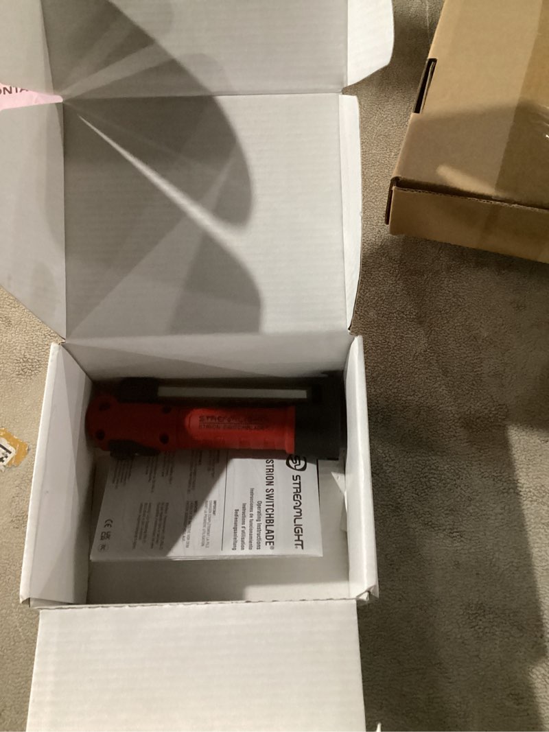 Condition photo showing Good Condition for Streamlight 74850 Strion Switchblade 500-Lumen Rechargeable Multi-Function Compact Work Light with USB Cord Charger, Red