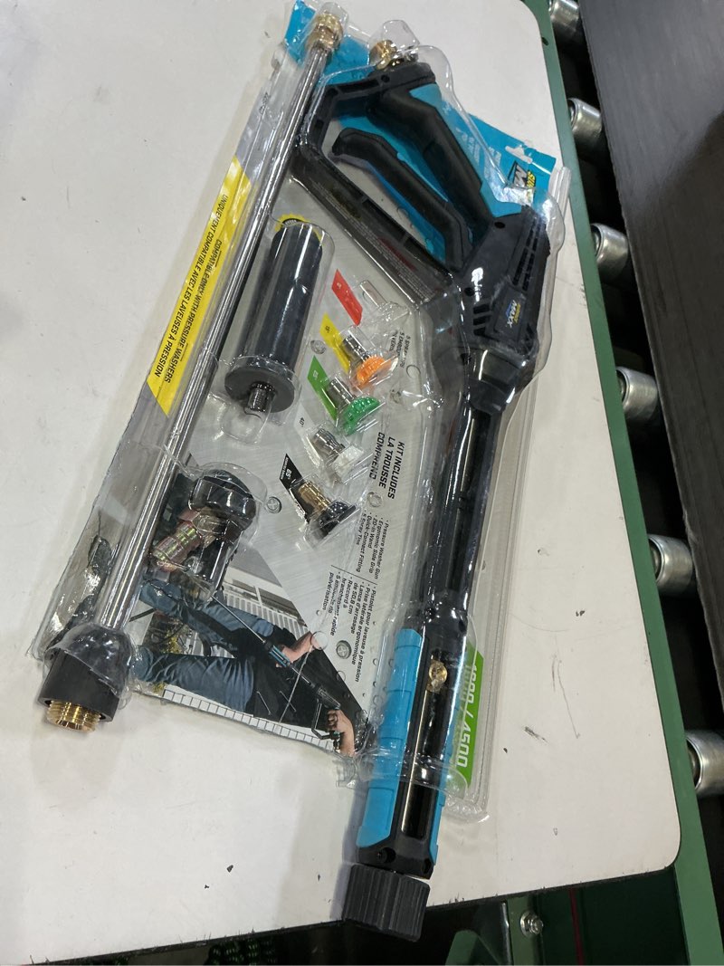 Condition photo showing As Is for surfacemaxx 1.67-ft up to 4500-psi plastic pressure washer spray gun kit