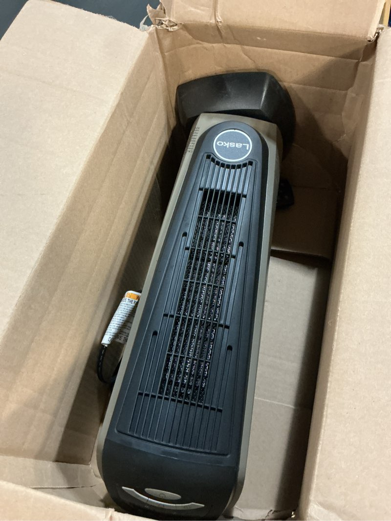 Condition photo showing Good Condition for Lasko - Portable Ceramic Tower Space Heater with Remote Control - Black/Silver