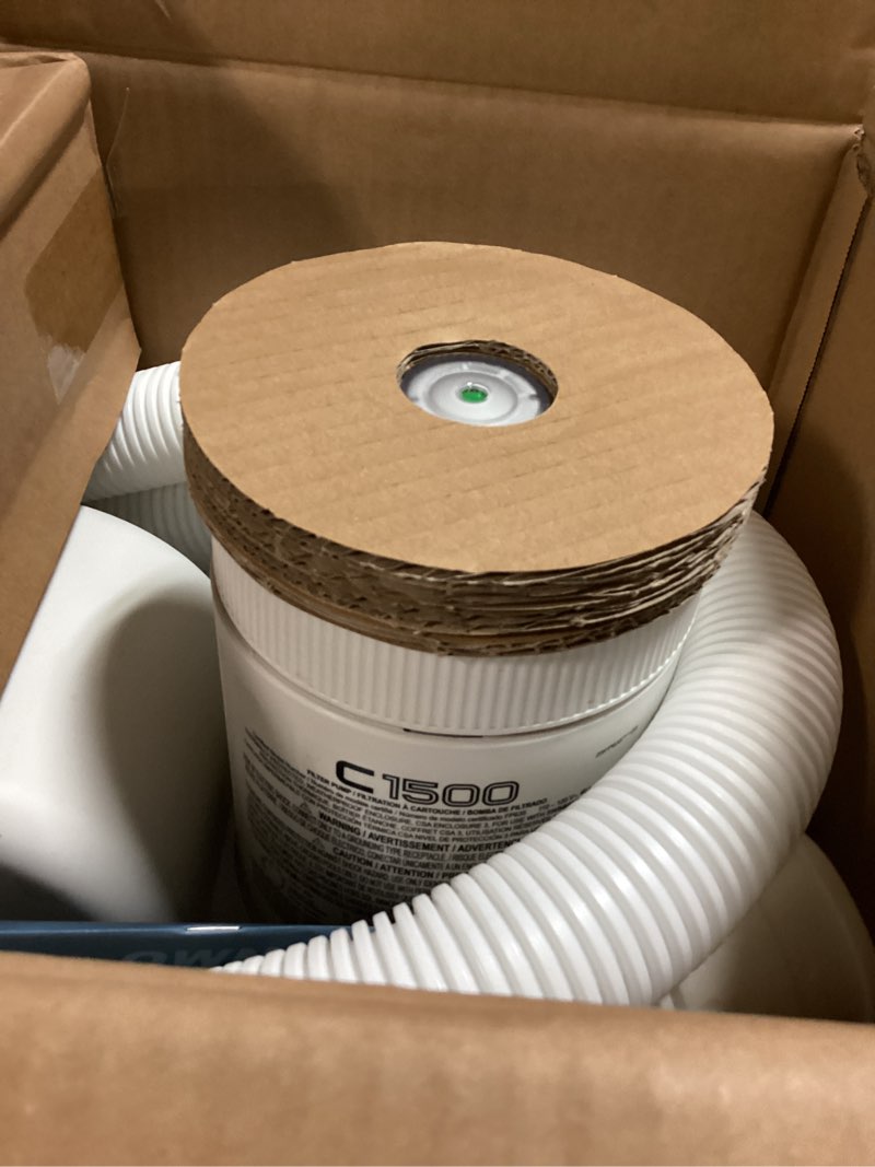 Condition photo showing New/Like New for intex c1500 cartridge filter pump for agp: 1500 gph pump flow rate - cartridge gauge indicator - hydroaeration technology - includes type a filter cartridge - turnover rate/system flow 1180 gph 1,500 gallons per hour white