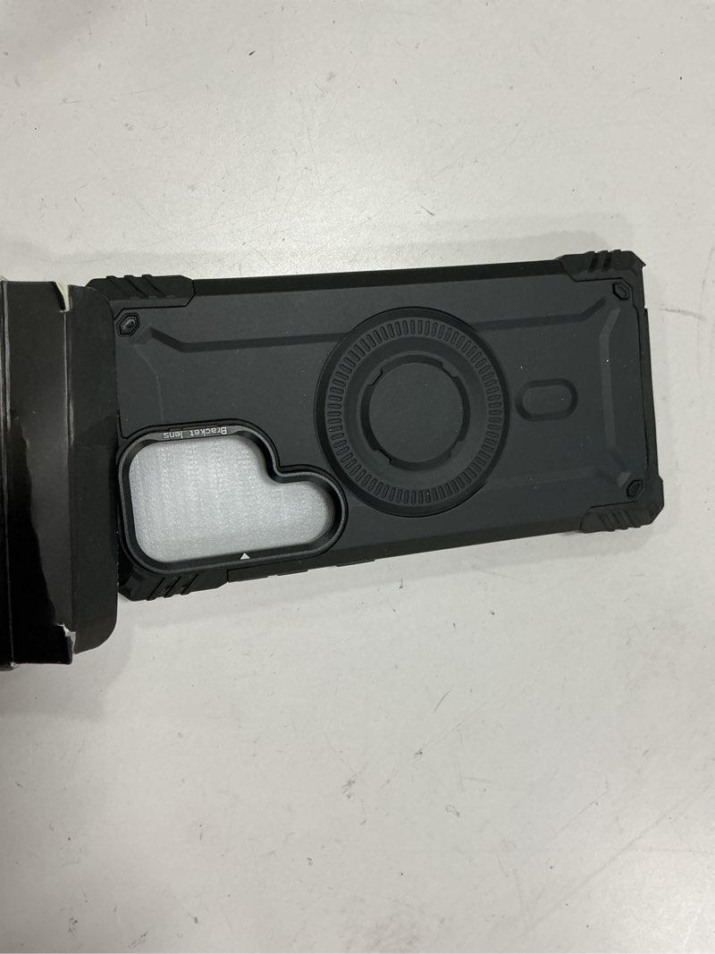 Condition photo showing Good Condition for Magnetic Case for Samsung Galaxy S23 Ultra [Built-in Camera Ring Kickstand] [Screen Protector] [Compatible with MagSafe] [Wireless Charging] [Military-Grade Protection] Heavy Duty Rugged Case, Black S23 Ultra Black