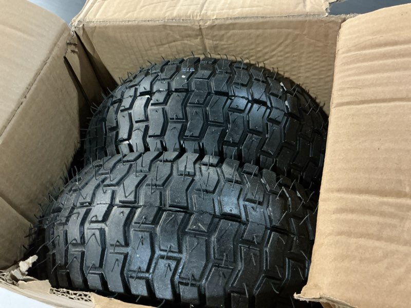 Condition photo showing Good Condition for ar-pro (2-pack) 13x5.00-6 tire and wheel assembly, 4-ply tubeless lawn mower front tire with 3" centered hub & 3/4" bushings, 400 lbs load capacity 13 x 5.00-6" tubeless (centered hub) yellow