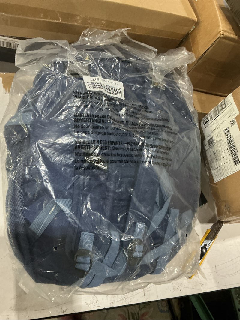 Condition photo showing New/Like New for high sierra loop backpack, travel, or work bookbag with tablet sleeve, one size, true navy/graphite blue one size true navy/graphite blue