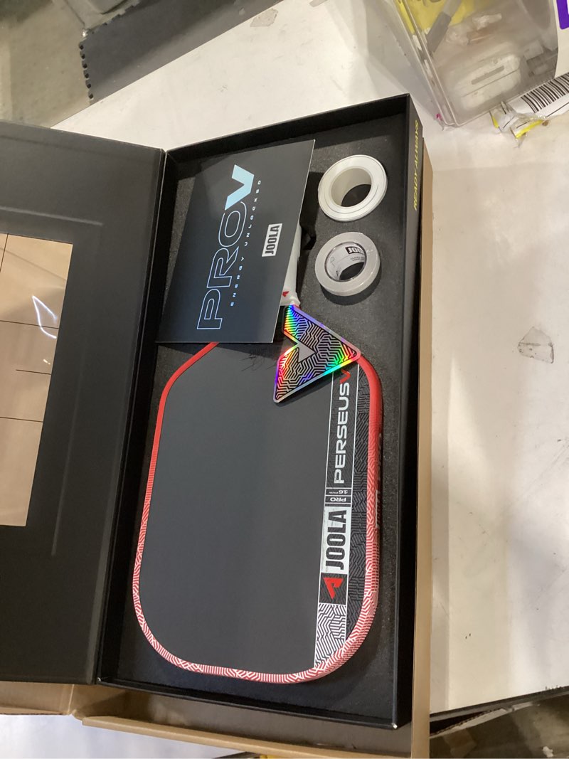 Condition photo showing Good Condition for joola pro v pickleball paddle - 14mm/16mm - raw carbon fiber textured surface - enhanced frame & propulsion core, usapa & upa-a certified, nfc chip enabled, premium control & lightweight performance 16mm perseus