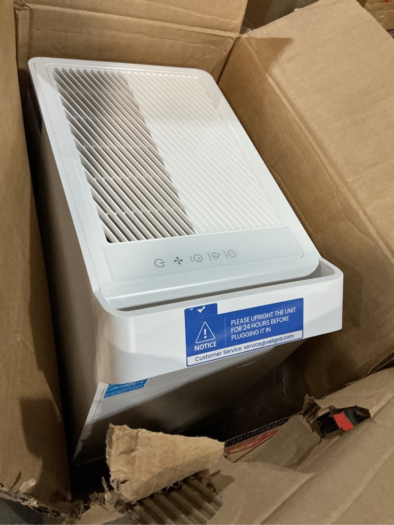 Condition photo showing Good Condition for vellgoo 4,000 sq. ft. energy star most efficient 2024 dehumidifier for basement, max 64 pints/day with drain hose, smart humidity control for home, garage, bathroom