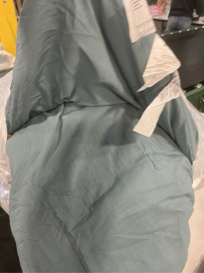 Condition photo showing As Is for Bedsure Oversized King Comforter Set Sage Green - Bed in a Bag Bedding Set 7 Pieces, GentleSoft™ Pintuck Bed Set Gift for Family, Pinch Pleat Sage Green Comforter with Sheets, Pillowcases & Shams Oversized King 03 - Sage Green