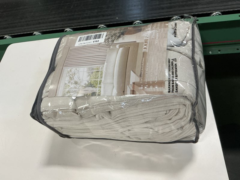 Condition photo showing New/Like New for Pinch Pleat Extra Long 120 Inch Blackout Curtains for Living Room 2 Panels Set 100% Black Out Flax Burlap Natural Beige Cream White Pleated Drapes Room Darkening Luxury High Ceiling Windows Curtain Natural 40"W x 120"L (Pack of 2)