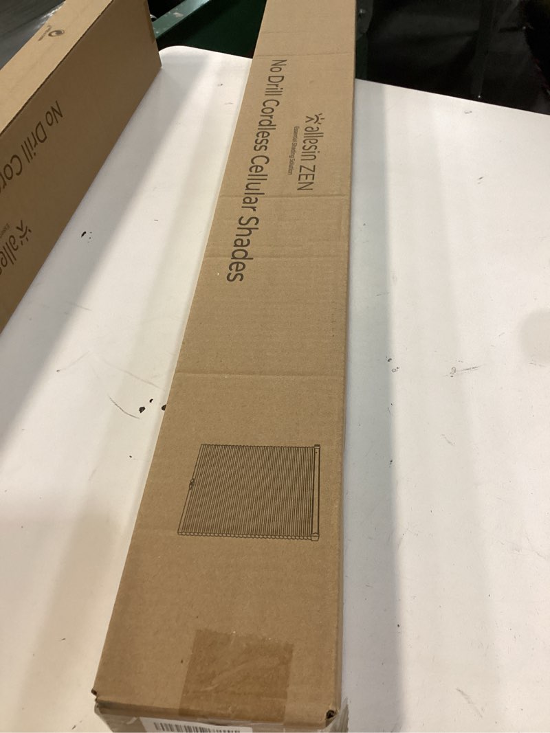 Condition photo showing New/Like New for Allesin Zen No Drill Blinds for Windows Blackout Cordless Cellular Shades Honeycomb Blinds Pull Down, Free Stop Easy Install for Home and Office, Blackout, White, 30\" W x 64\" H White-100% Blackout 30\"W x 64\"H