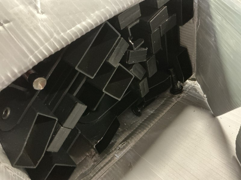 Condition photo showing As Is for Hafenpo 18 Inch Full Bed Frame - Sturdy Metal Platform Full Size, No Box Spring Needed, Heavy Duty, Easy Assembly, Strong Bearing Capacity, Under Bed Storage, Black Full 18 Inch