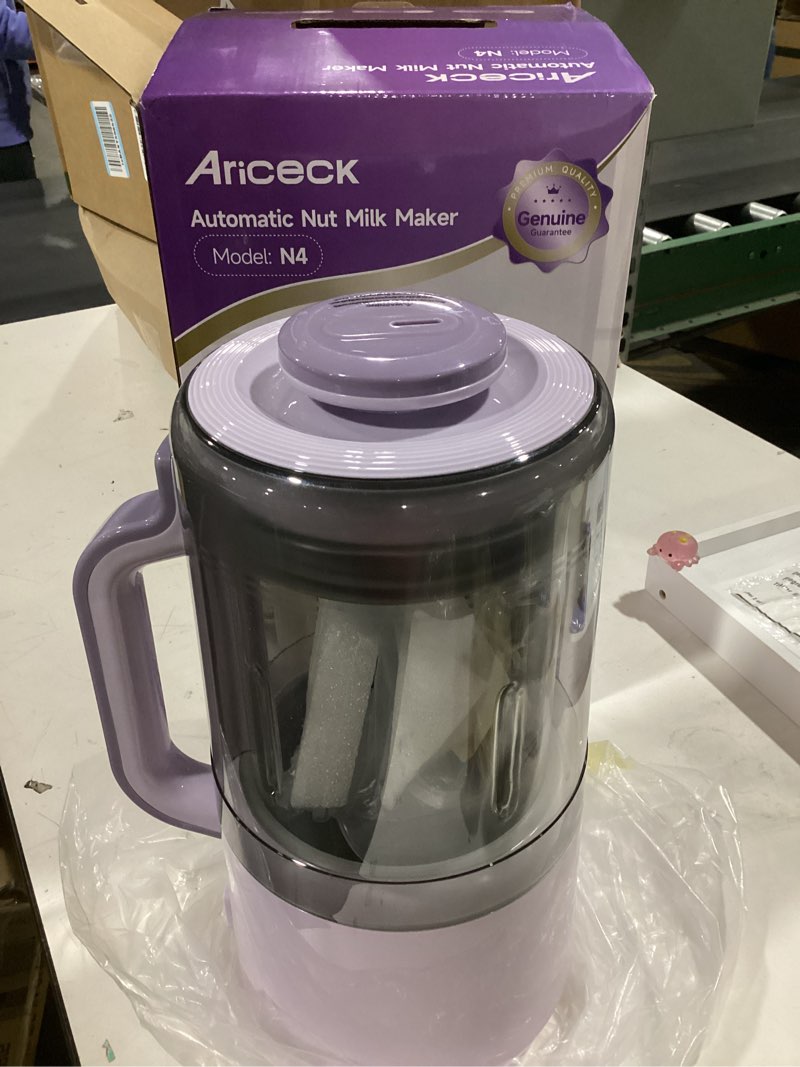 Condition photo showing Good Condition for N4 Nut Milk Maker, 50OZ Automatic Plant-Based Milk Machine for Homemade Almond, Oat, Soy Yogurt & Dairy-Free Beverages, Smart Preset Modes, Quick Self Clean & Multifunctional Design Purple-1