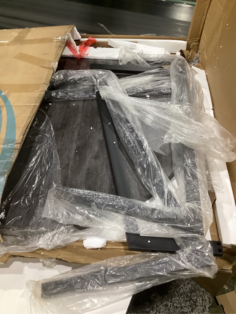 Condition photo showing As Is for (similar to stock photos, incomplete parts)vecelo round dining table, wood tabletop & heavy-duty steel frame,breakfast nook, dark grey & black dark grey & black 35.4