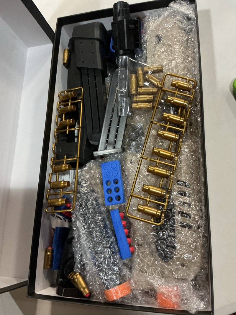 Condition photo showing Good Condition for two modes toy gun shell ejecting rifle with 80 soft bullets 40 shells 2 clips soft bullet toy guns outdoor shooting games christmas halloween birthday gifts sand color