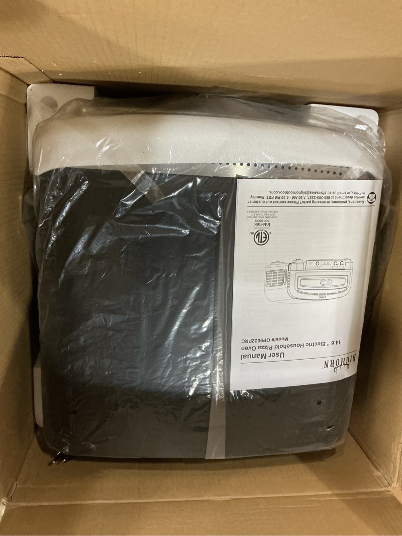 Condition photo showing New/Like New for big horn outdoors pizza oven indoor, 14 inch electric countertop pizza oven with 6 preset modes, perfect pizza maker machine for home, pizza cooker with pizza stone and pizza peel, stainless steel preset+manual