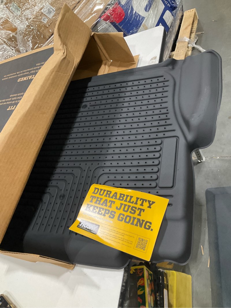 Condition photo showing Good Condition for husky liners weatherbeater floor mats | fits 2021-2026 ford f-150 (22-26 lightning),2017-2026 ford f-250/f-350 supercrew (crew cab) w/underseat storage | 2nd row, 1-pc black - 14401 2nd - supercrew w/ ff storage