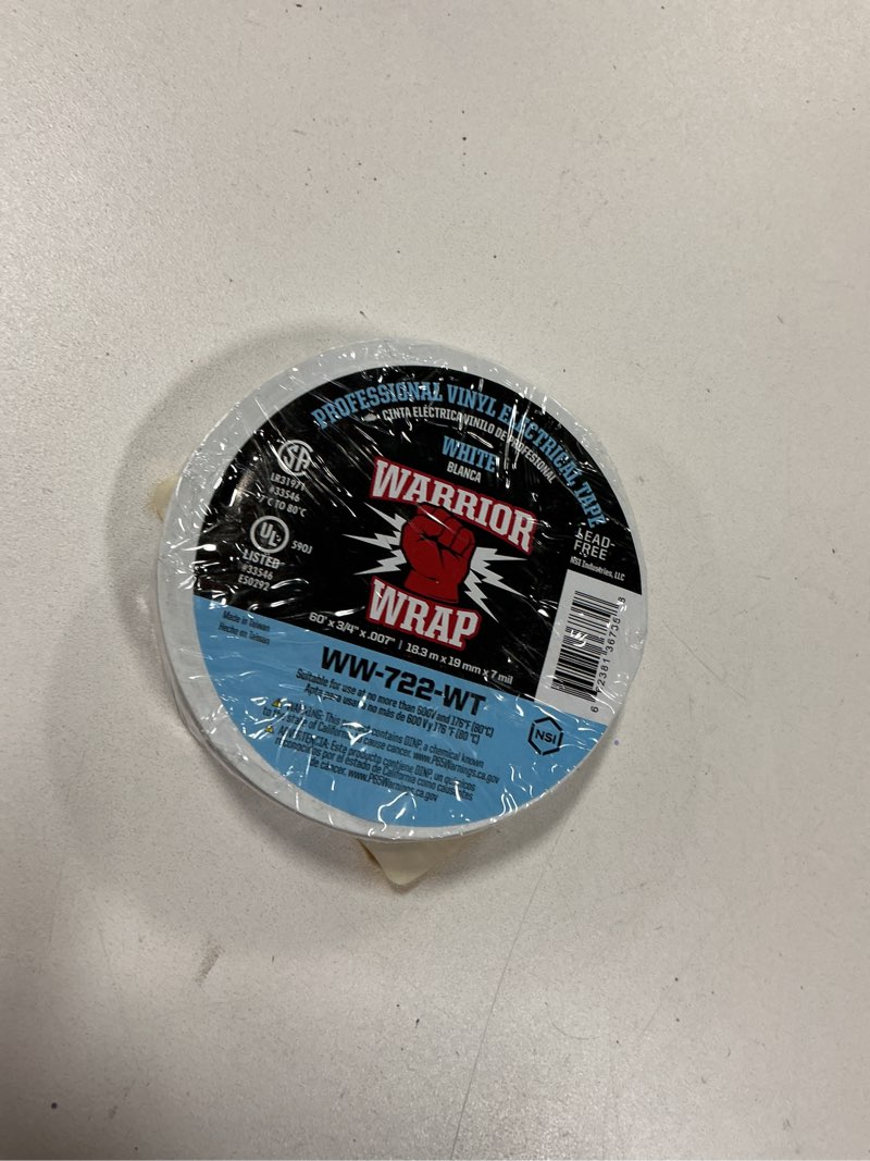 Condition photo showing New/Like New for NSI WW-722-GY WarriorWrap Select 7 mil Vinyl Electrical Tape, 3/4" Width, 60' Length, White