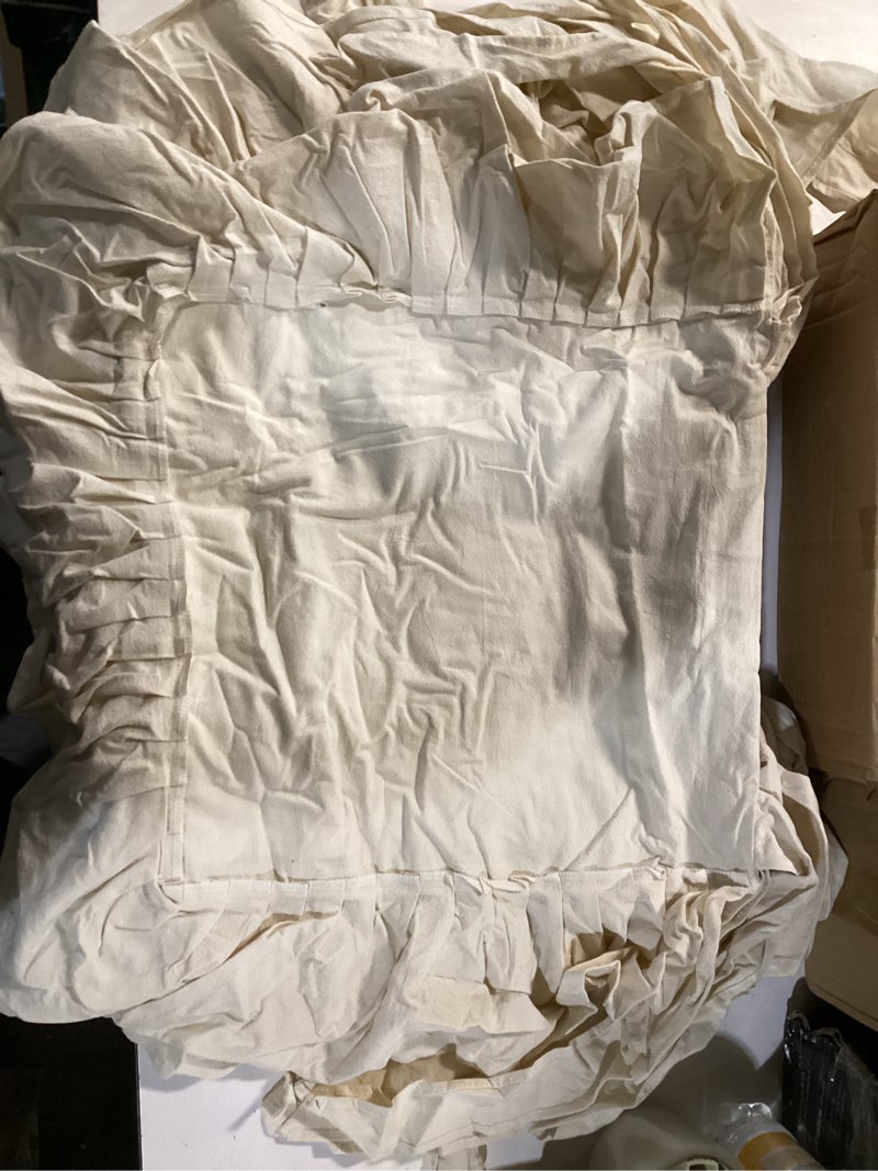 Condition photo showing Good Condition for novabright 6 pcs ruffle chair cushions cover 17.5 x 17.5 inch french chair pad slipcover with ties ruffled skirt seat cover covers only, for home dining kitchen decor (retro cream white,no padding) retro cream whit no padding