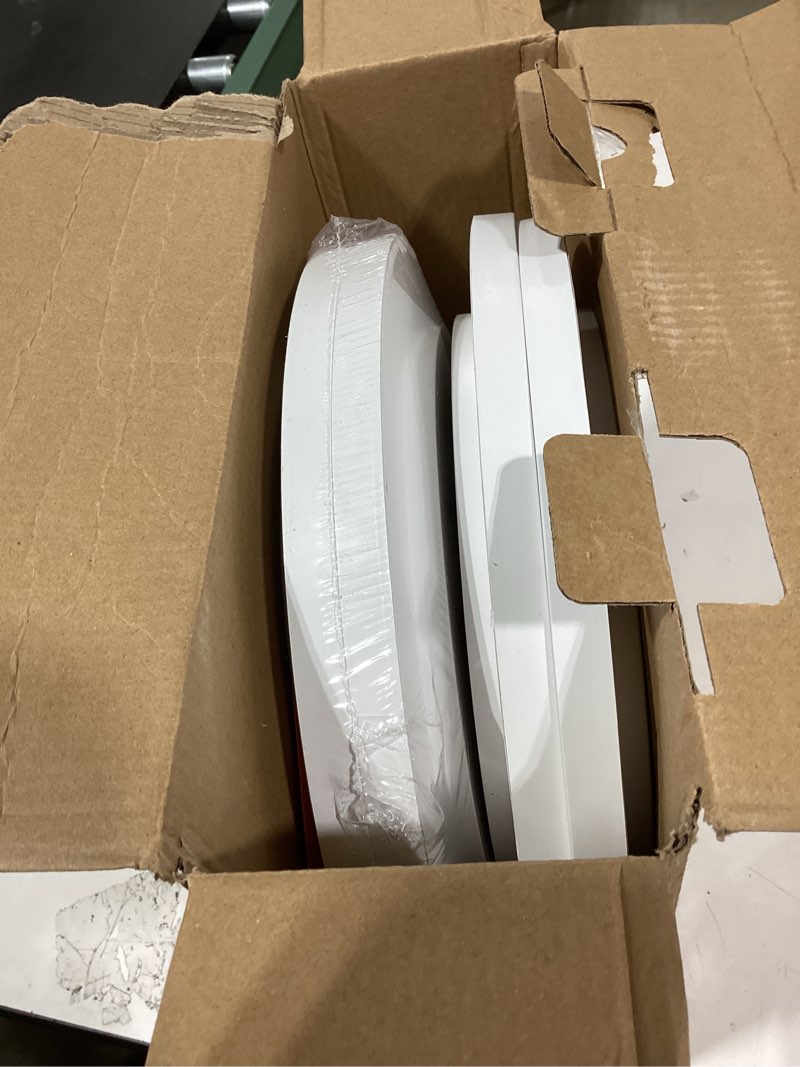 Condition photo showing As Is for taloya ceiling light,4 pack,12 inch,20w,5 color selectable white flush mount ceiling light for bedroom,kitchen,living room,hallway,laundry white(5cct) 12inch-4 pack