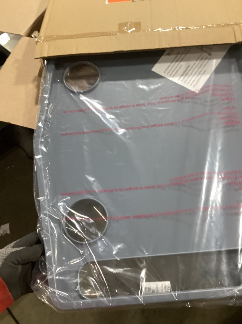 Condition photo showing New/Like New for walker tray table with 2 cup holders - universal trays for standard folding walkers - home mobility accessories by bluestone (gray)