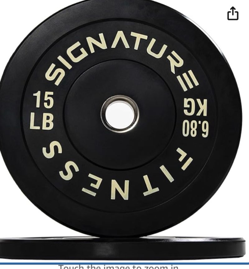 signature fitness color coded 2" olympic bumper plate weight plates with steel hub - 100% virgin rubber (sf-clr15p)