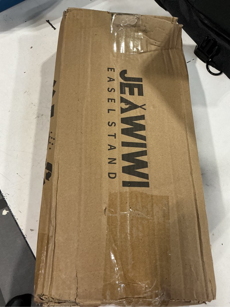 Condition photo showing New/Like New for jeawiwi 3pcs white easel stand for wedding sign stand, 66 inch lightweight adjustable art poster board stand for display wedding welcome sign, metal easel stand for painting with portable bag white 3 pcs