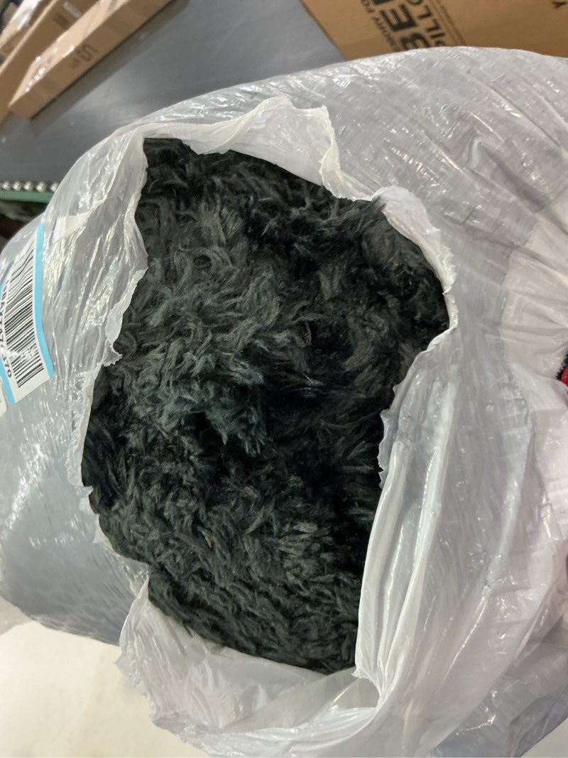 Condition photo showing As Is for LOCHAS Luxury Shag Area Rug 3x5 Feet Geometric Plush Fluffy Rugs, Extra Soft Carpet Runner Rugs for Bedroom Living Room Dorm Kids, High Pile Shaggy Floor Rug Decor, Dark Grey/Black Dark Grey/Black 3' x 5' (Rectangular)