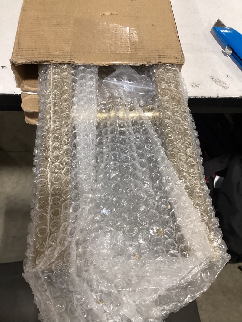 Condition photo showing Good Condition for Titanium Gold Square Barn Door Handles 12"/24"/36"/48"/59'', Pull Push Long French Door Handle Double Sided, Large Front Exterior Shower Door Pull Handles 48inch / 120cm Brushed Gold