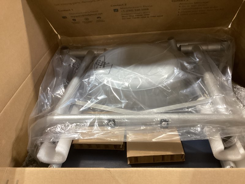 Condition photo showing Good Condition for Drop Arm Bedside Commode, Commode Toilet with Padded Seat and Backrest, 300lbs Capacity, 6.3QT Removable Bucket and Splash Guard, Adjustable Height Portable Toilet for Adults, Blue