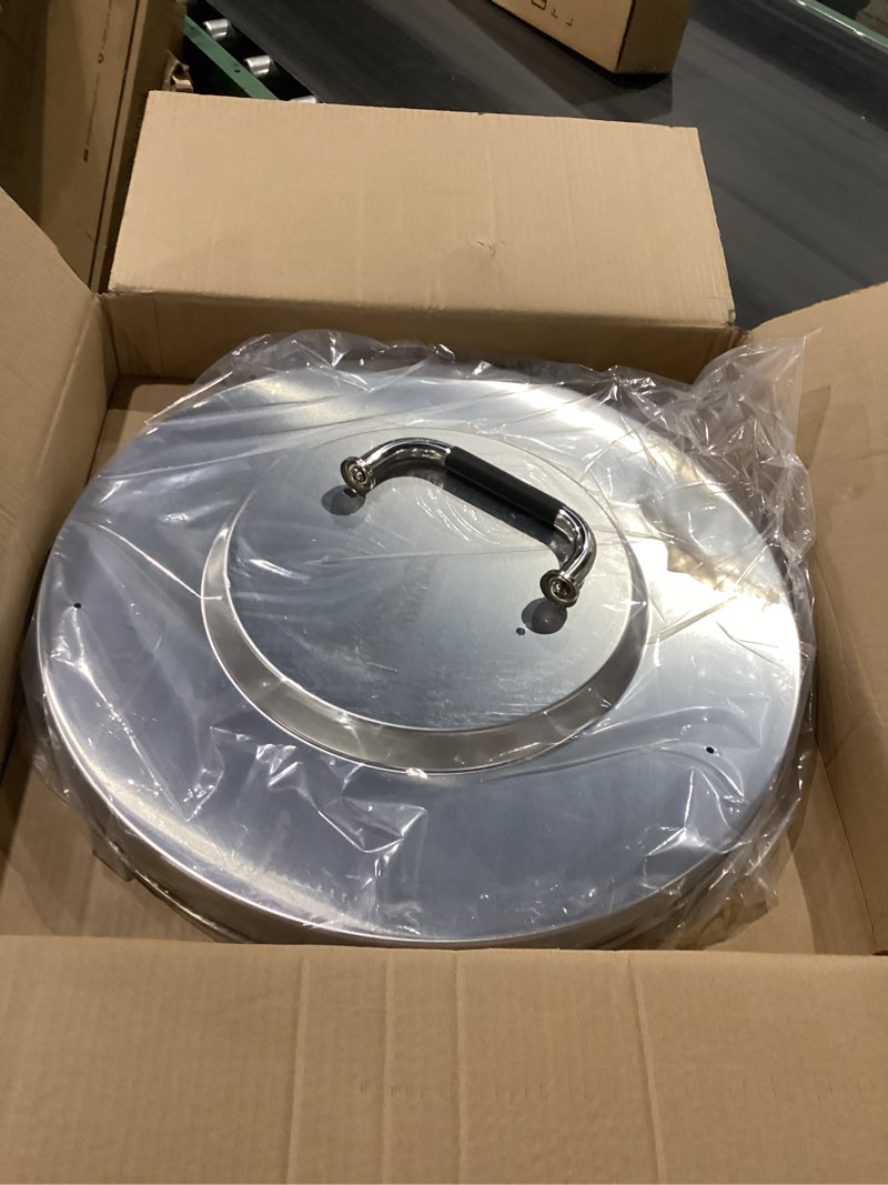 Condition photo showing New/Like New for fire pit lid for ninja fireside360 outdoor heater & fire pit, 22.2" stainless steel fire pits round lid with handle for ninja fireside360, outdoor fire pit accessories