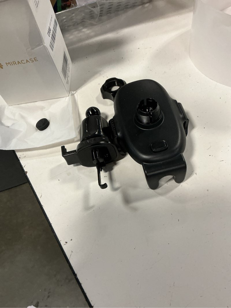 Condition photo showing As Is for miracase upgraded wider clamp phone holders for your car, metal hook air vent car mount [thick cases friendly] automobile hands free compatible with iphone 17/16/15/14/13 series all smartphone black air vent-mirrored