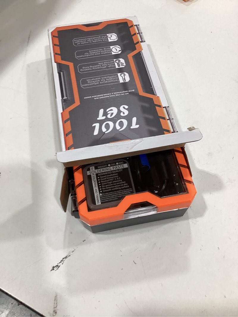 Condition photo showing New/Like New for Soldering Iron Premium Kit, 60W Soldering Gun with Ceramic Heater, 12-in-1 Soldering Tool, Adjustable Temperature 200 to 450°C, Includes Soldering Iron Tip, Solder Wire, Pump and Paste ?orange
