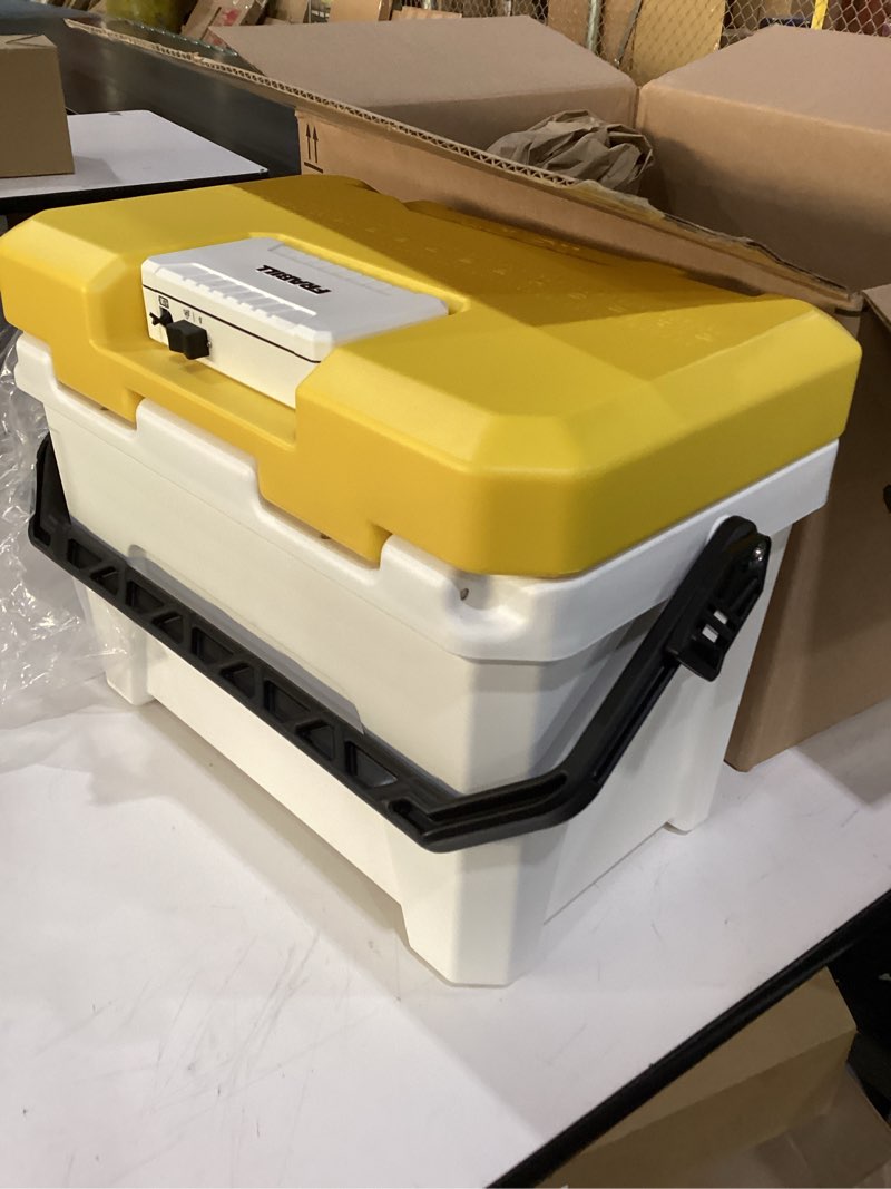 Condition photo showing New/Like New for Frabill Magnum Bait Station 13 Quart Live Bait Well, White and Yellow