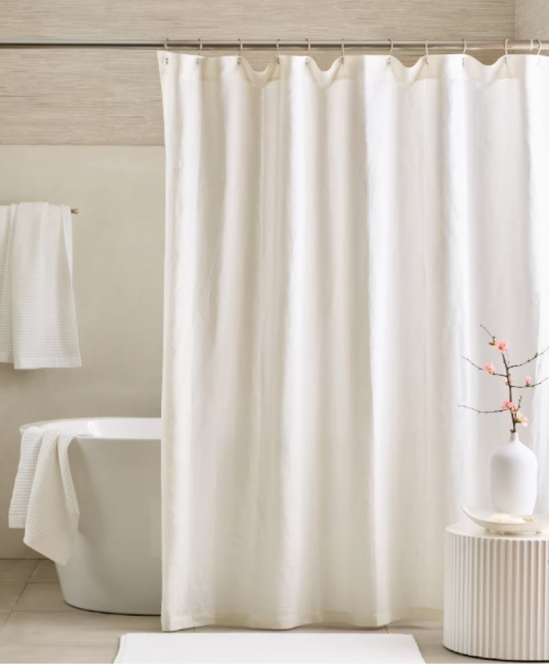 european linen shower curtain ivory size 72in x 72in 