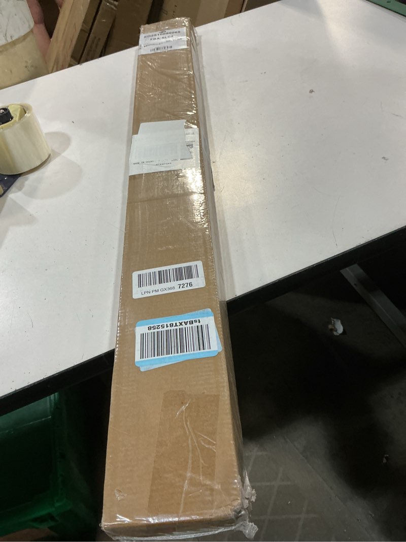 Condition photo showing New/Like New for 1" cordless mini blinds 35" w x 64" h, white vinyl blinds, horizontal light filtering blinds, window blinds for indoor windows, office, kitchen, bathroom and living room. 35"w x 64"h