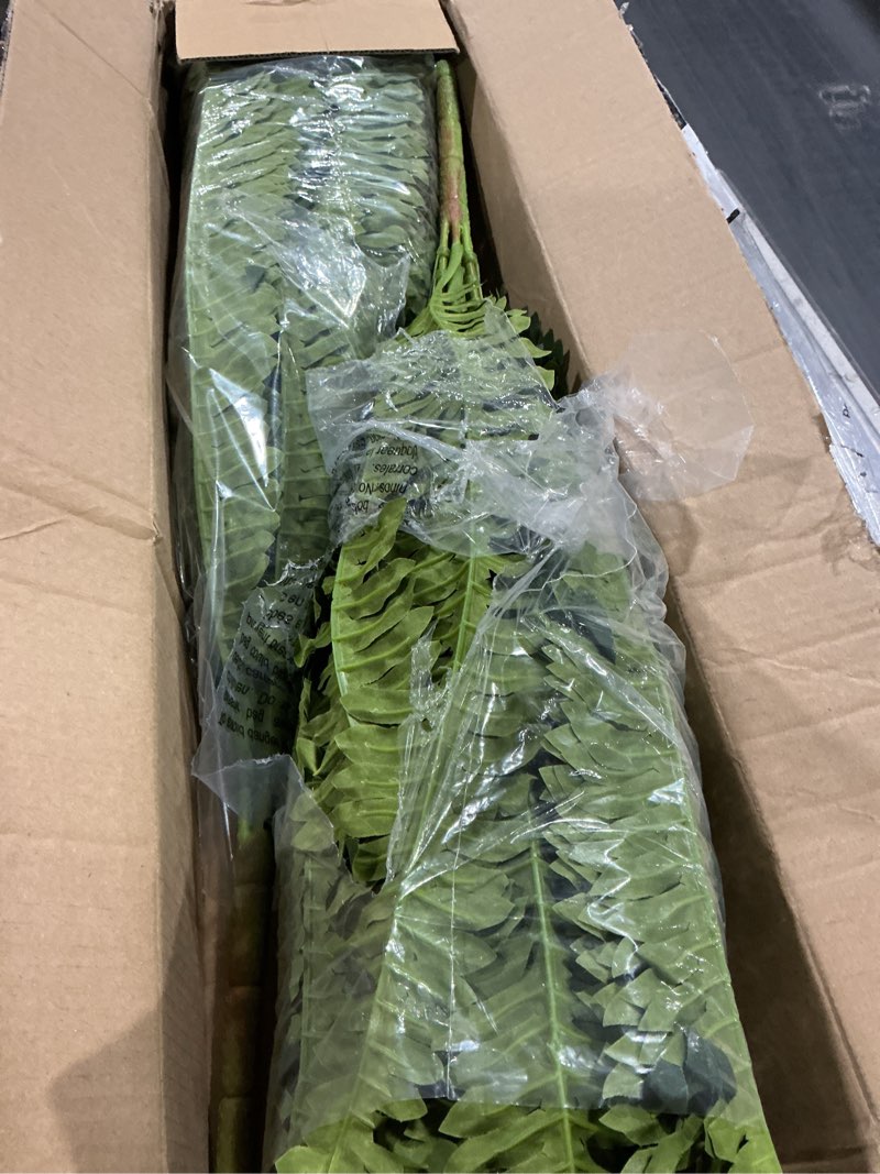 Condition photo showing Good Condition for 42" artificial boston fern large bush plants, 2 bundles of fake ferns with 65 fronds for outdoors home decor 42" 2 pcs