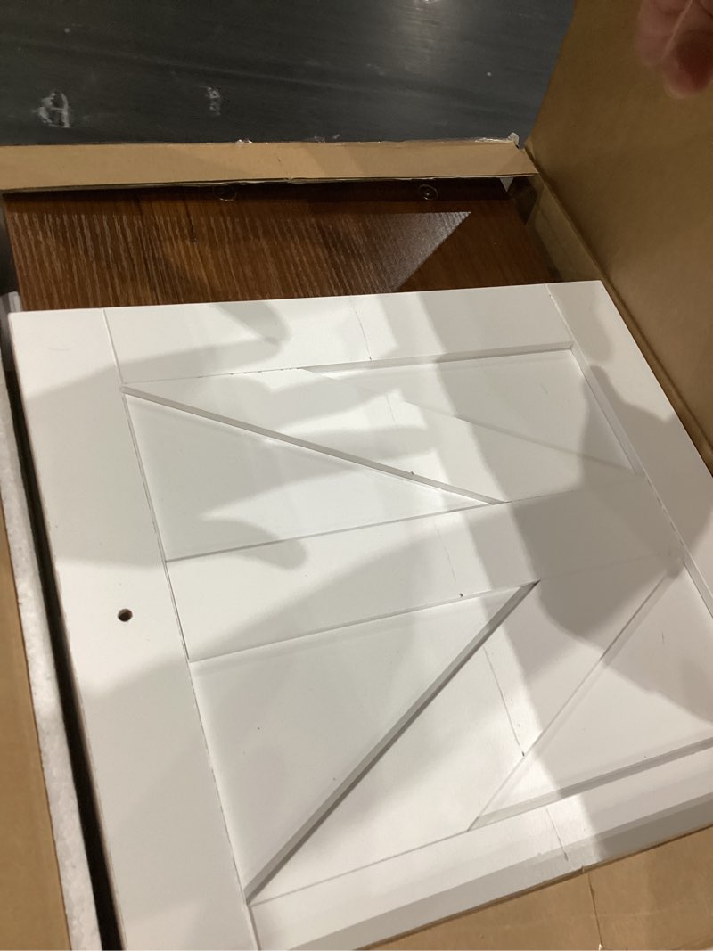 Condition photo showing As Is for Farmhouse Side Table with Charging Station -3-Tier USB Ports & Outlets End Table, Compact Bedside Storage Table for Small Spaces, Multi-Functional Accent Table for Bedroom, Living Room, Couch Entryway White-k