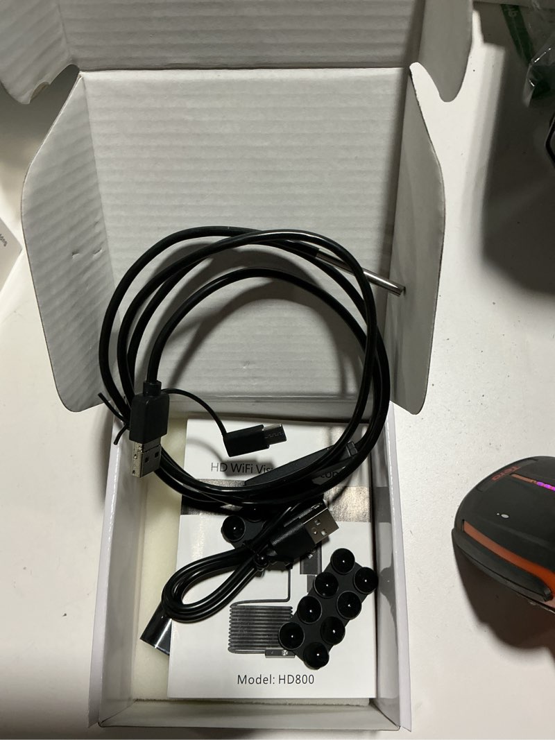 Condition photo showing As Is for 3.9mm small hole borescope, aperture endoscope camera - suitable for. 20 caliber and larger pipes, gun barrel inspection tool, suitable for android and ios smartphones iphone, ipad, samsung