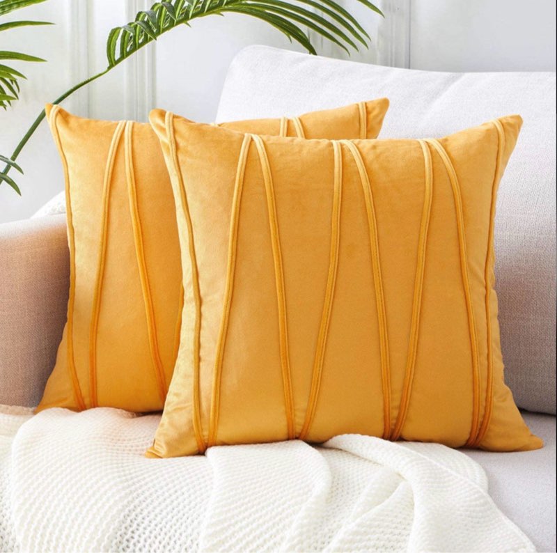 Chevron Square Pillow Cover Color: Yellow, Size: 16\" x 16\" (Set of 2)