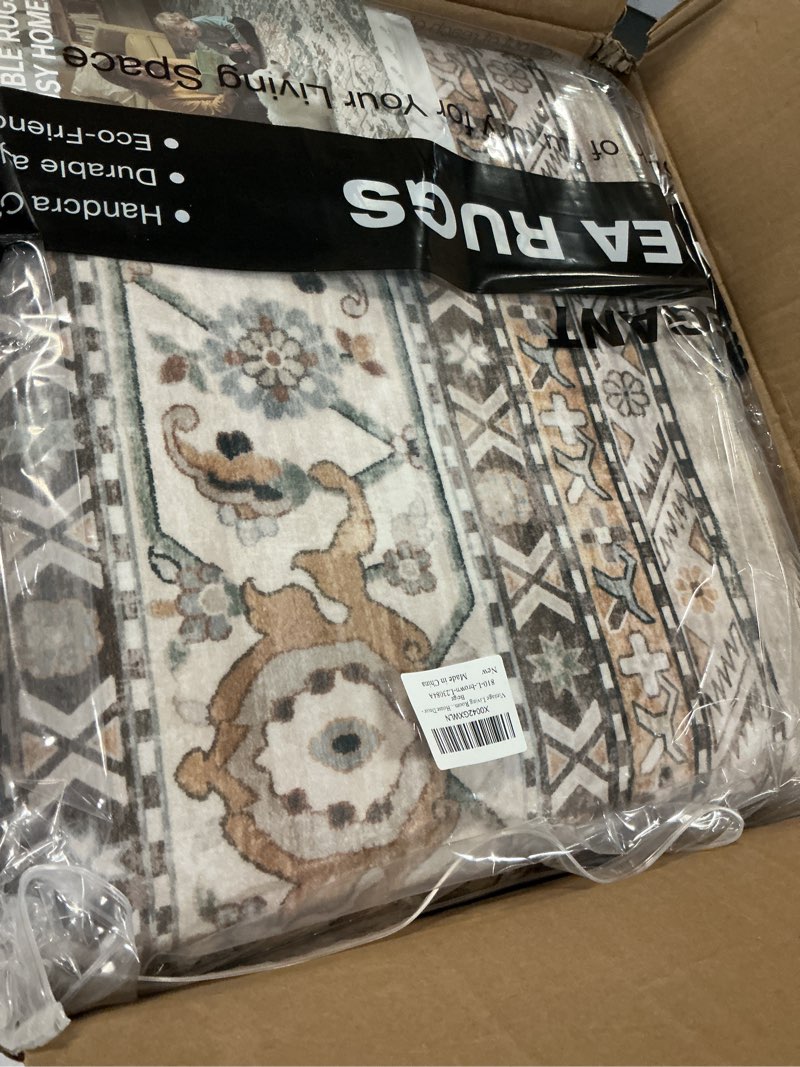 Condition photo showing Good Condition for Vintage Living Room Area Rug 8x10 - Large Soft Washable Oriental Traditional Distressed Farmhouse Rugs for Bedroom - Indoor Floor Accent Carpet for Home Office House Decor - Beige Beige 8' x 10' (Rectangular)