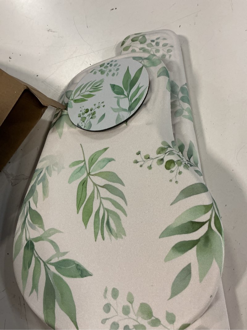 Condition photo showing As Is for 3 in 1 ergonomic mouse pad and keyboard wrist rest, cute mouse pad with wrist support massage design, non-slip wrist pad for mouse, desk mouse set (green plant)