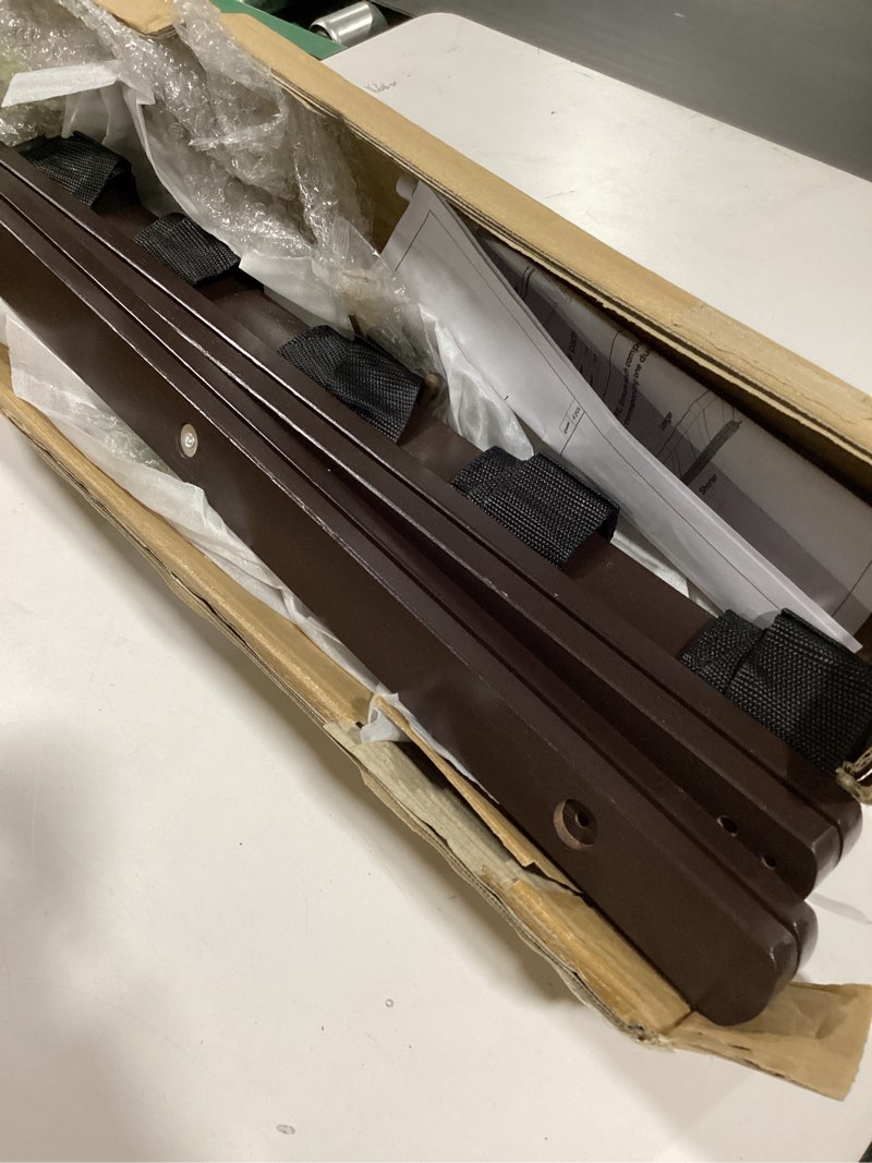 Condition photo showing Good Condition for Smuxee Brown Bamboo Luggage Rack for Guest Room, Foldable Suitcase Stand with Storage Shelf, Easily Assembled Luggage Stand with 5 Nylon Straps for Guest Room Bedroom Hotel Brown 1PCS