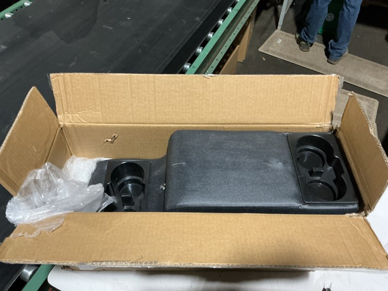 Condition photo showing As Is for moosun 31515 denim black deluxe locking center console for jeep cj-5 1976-1983, cj-7 1976-1986, wrangler yj 1987-1995