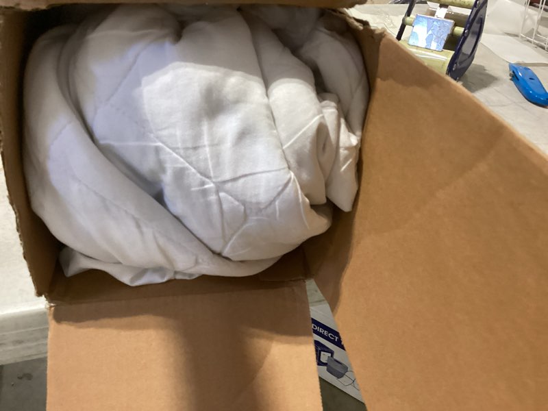 Condition photo showing As Is for utopia bedding comforter duvet insert, quilted comforter with corner tabs, box stitched down alternative comforters full size (white) full white