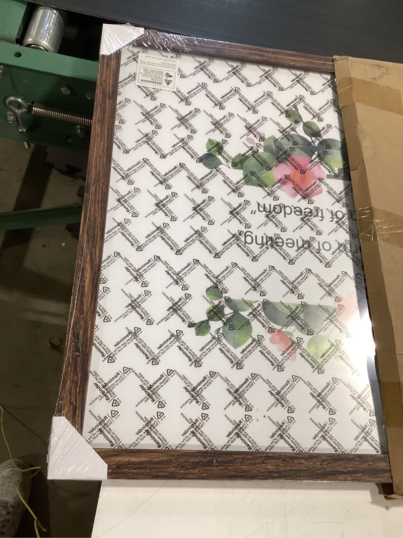Condition photo showing New/Like New for bescrcl 19x27 picture frame puzzle brown, poster frames wall hanging, display pictures 19 x 27 without mat, 1 pack brown 19x27