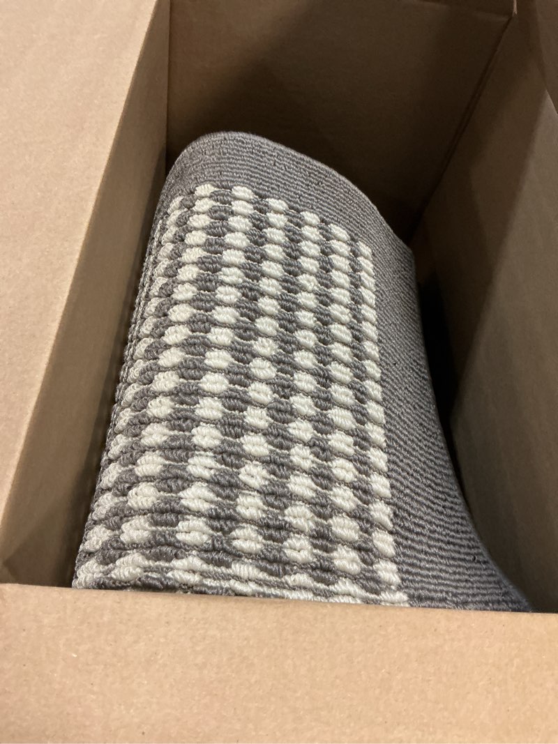 Condition photo showing Good Condition for ileading runner rug for hallways 2.6'x10' heavy-duty durable entryway floor mat with non slip rubber backing low-pile high traffic carpet machine washable accent rugs for kitchen(grey) 10' x 2'7" (rectangular) grey