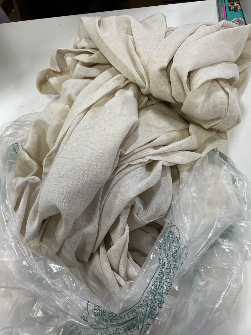 Condition photo showing Good Condition for NICETOWN Natural Linen Curtains 84 inch Long 2 Panels Set, Grommet Top Thick Linen Burlap Semi Sheer Vertical Drapes Privacy Assured with Light Filtering for Bedroom/Living Room, W55 x L84 Natural 55"W x 84"L (Pack of 2)