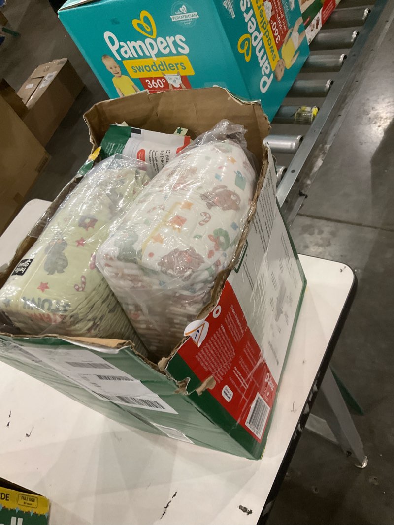 Condition photo showing As Is for Hello Bello Dr. Seuss Baby Grinch Premium Diapers, Size 1 (8-12 lbs), 82ct Plus Bonus Wipes: Softness & Protection for Sensitive Skin Size 1 Dr. Seuss Baby Grinch