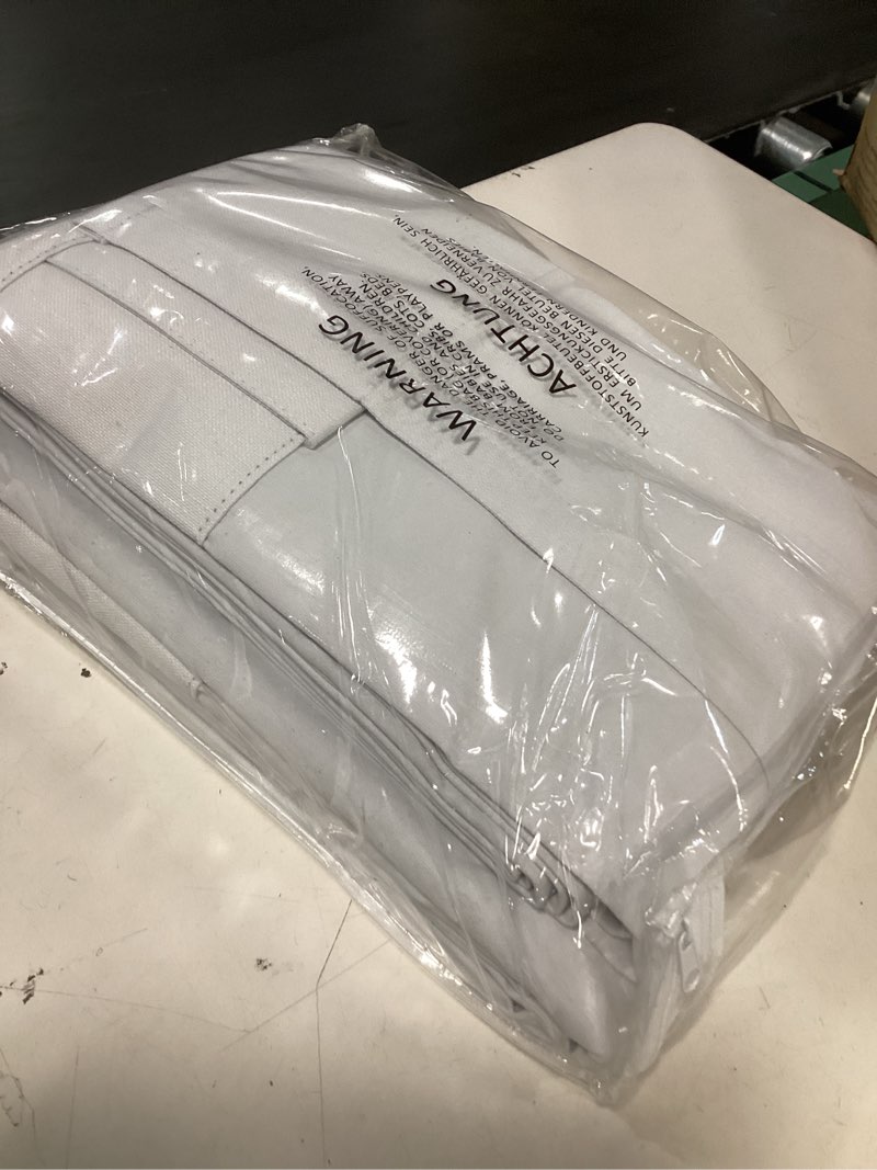 Condition photo showing New/Like New for guken white 100% blackout linen curtains 84 inch length 2 panels set for living room bedroom back tab thermal insulated 100% black out drapes room darkening farmhouse style for bedroom curtains 52x84 white 52"w x 84"l (pack of 2)