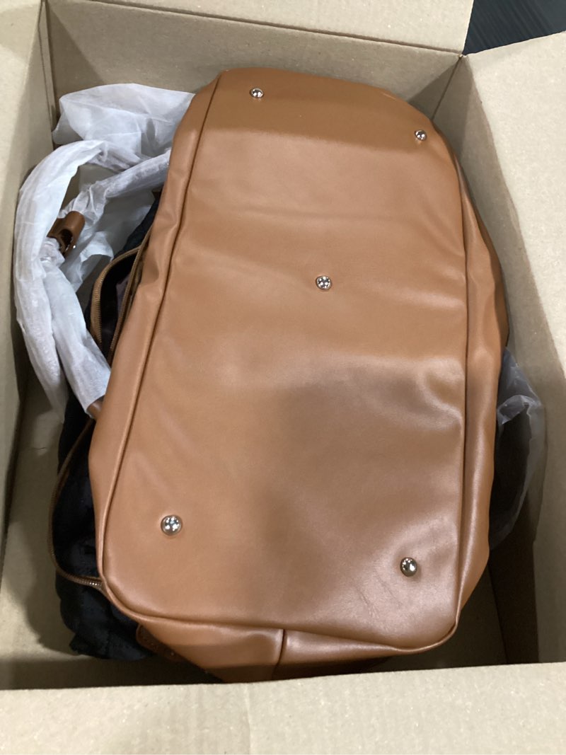 Condition photo showing Good Condition for weekender bag, large travel duffel bag for women, carry on overnight bag with shoe compartment and toiletry bags black